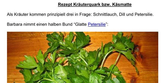 Rezept - Kräuterquark bzw Käsmatte